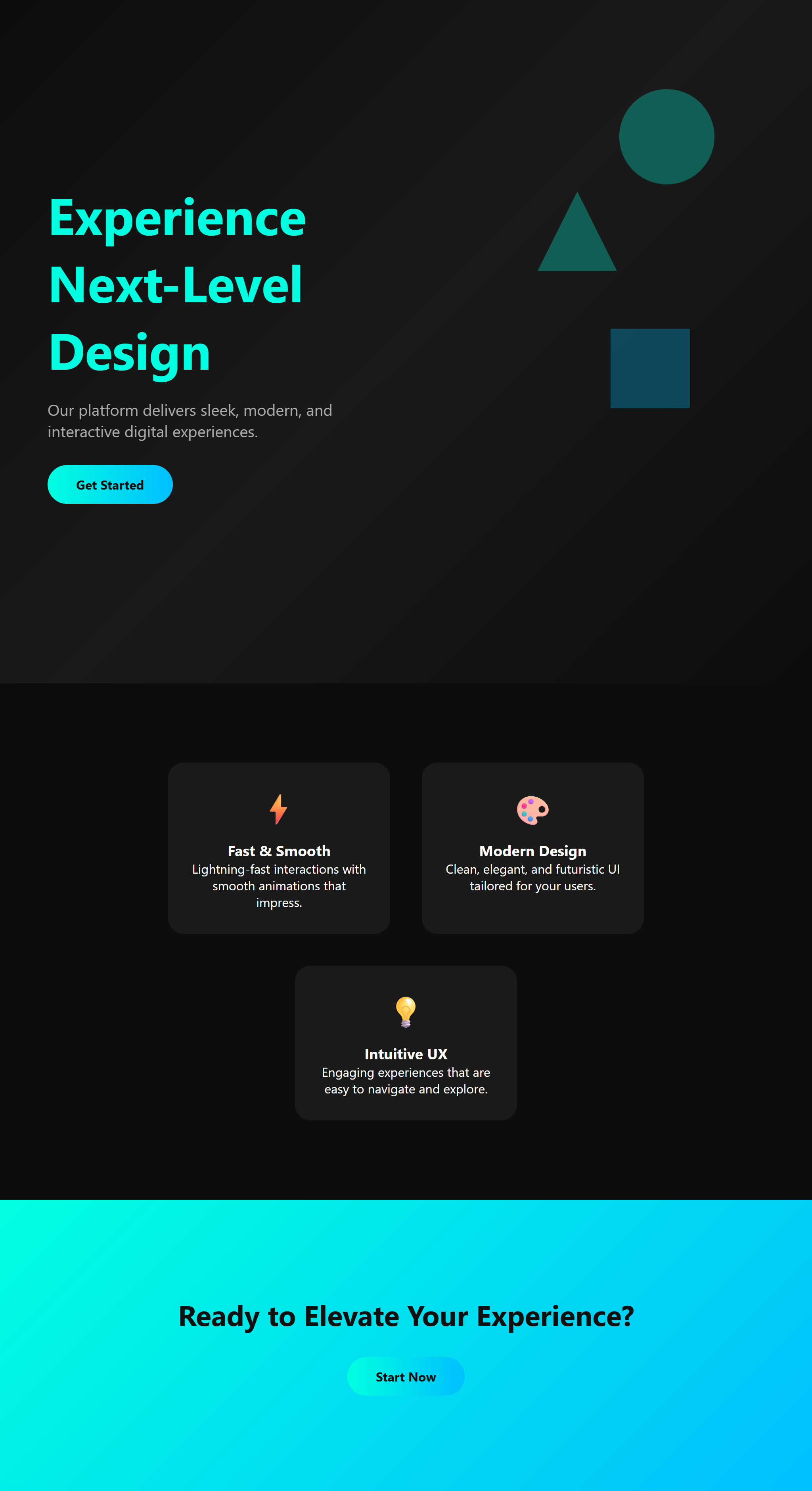 Modern landing page design by OrbitlyWorks